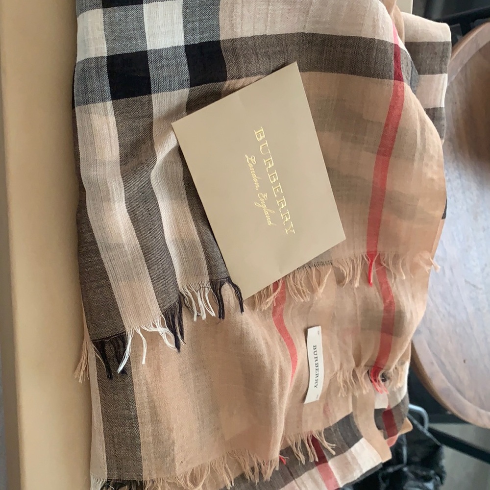 Burberry lightweight silk wool scarf